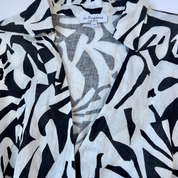 Le Raganne Black and White Patterned Blouse - Picture 3 of 9